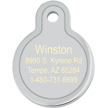 ID Tag Circle Raised Edge Eat Play Sleep -